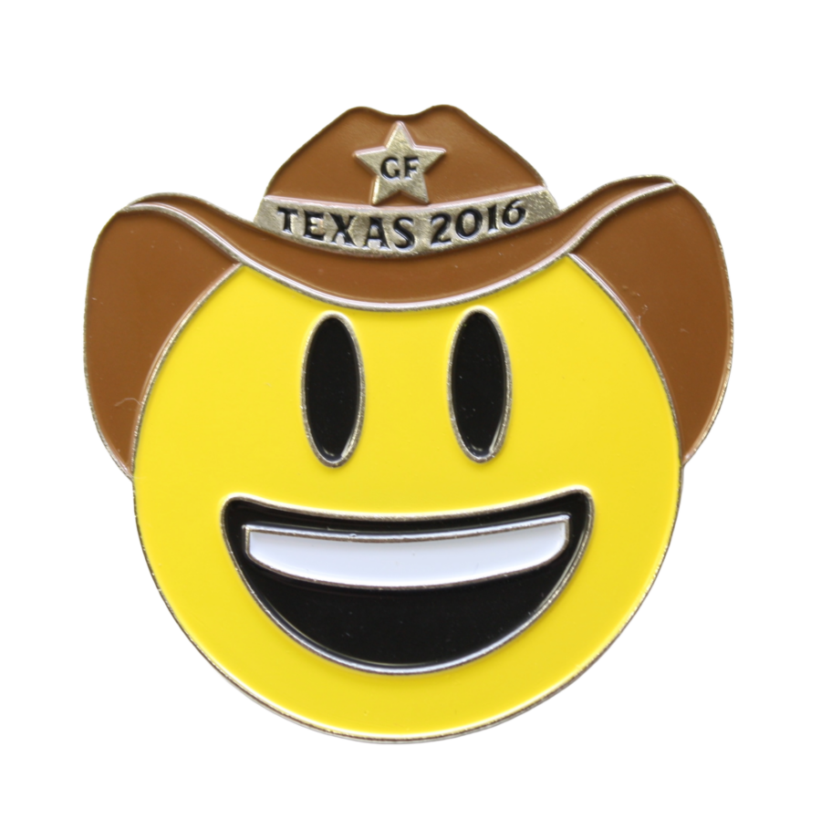 Cowboy Happy Face Them of Custom Destination Imagination Pins
