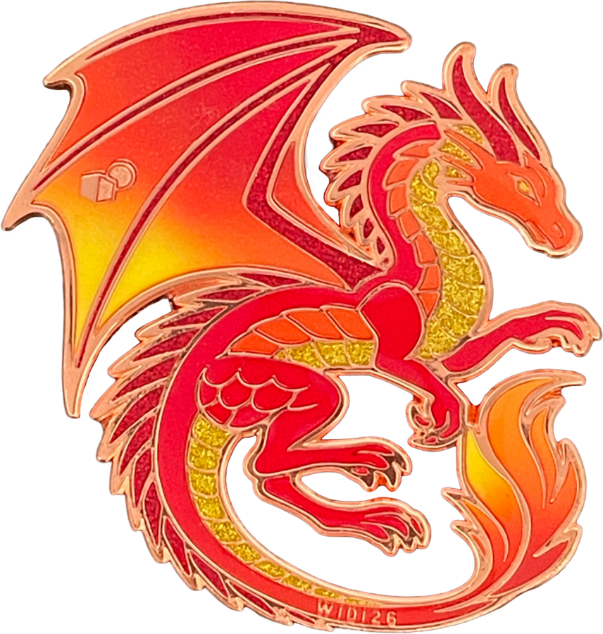Custom Destination Imagination Pin Designs like Wisconsin Fire Dragon