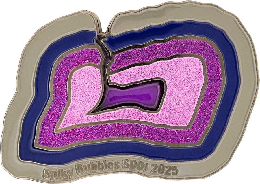 Glittery Soft Enamel Pin of DI Amethyst Geode for Destination Imagination Pin Collection