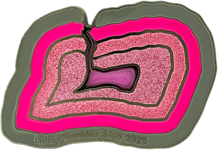 Glittery Soft Enamel Pin of DI Ruby Geode for Destination Imagination Pin Collection