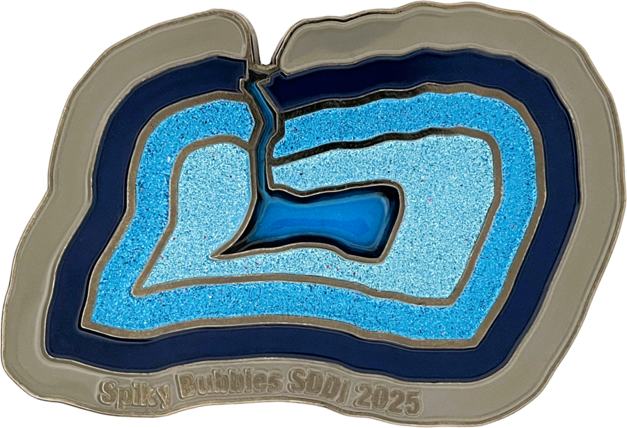 Glittery Soft Enamel Pin of DI Sapphire Geode for Destination Imagination Pin Collection