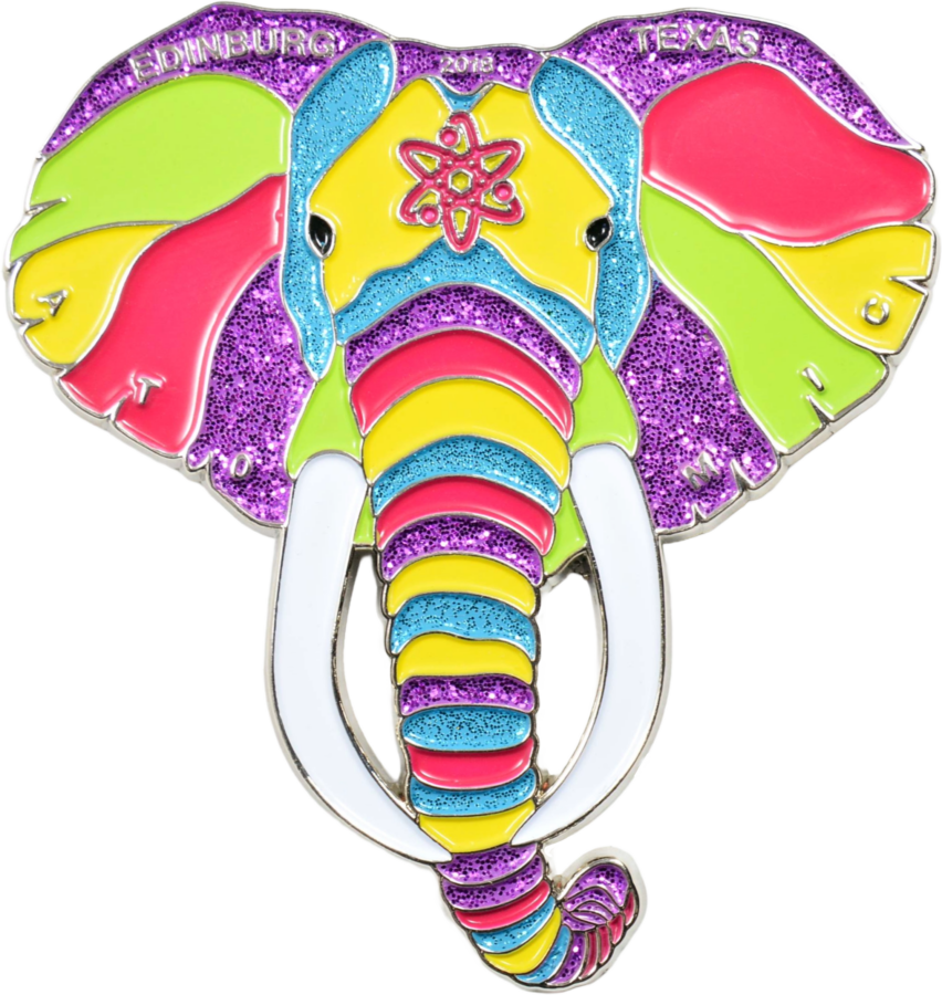 Glittery Soft Enamel Pin of Retro Elephant for Destination Imagination Pin Collection