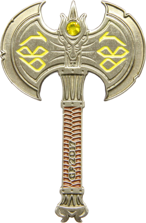 Soft Enamel Custom Destination Imaginations Pins with Gemstone of Nordic Viking Axe