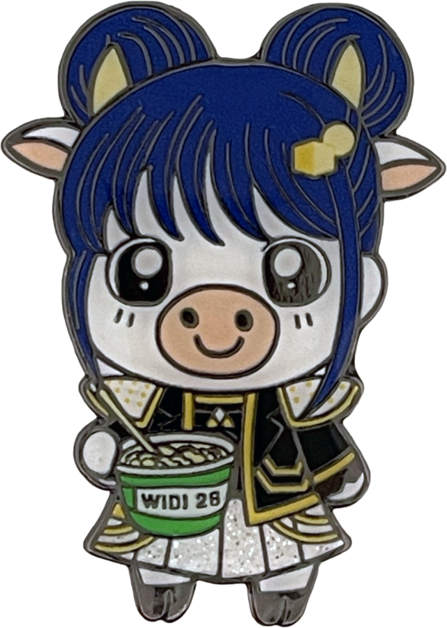 Soft Enamel Pin of DI Wisconsin KPop Demon Hunters Blue Haired Zoey for Destination Imagination Pin Collection