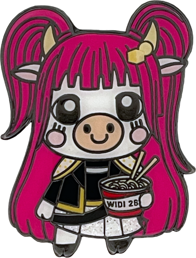 Soft Enamel Pin of DI Wisconsin KPop Demon Hunters Pink Haired Mira for Destination Imagination Pin Collection
