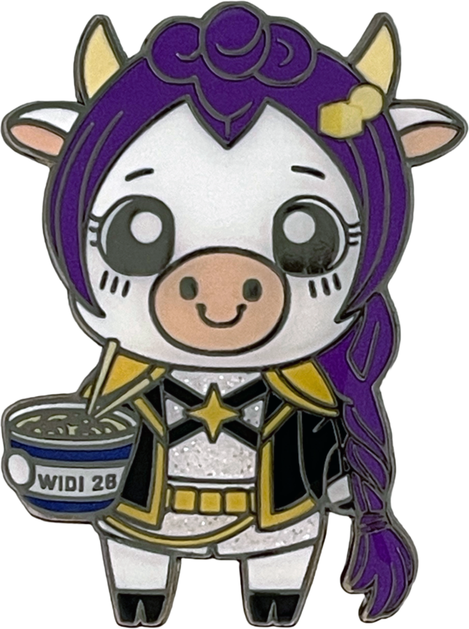 Soft Enamel Pin of DI Wisconsin KPop Demon Hunters Purple Haired Rumi for Destination Imagination Pin Collection