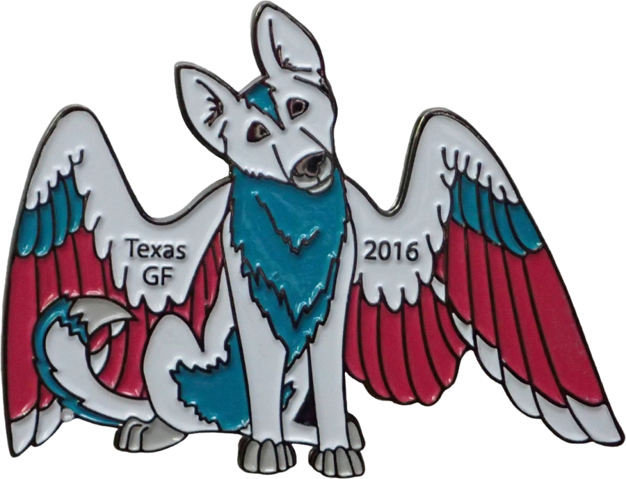 Soft Enamel Pin of Flying Dog or Spirit Guide for Destination Imagination Pin Collection